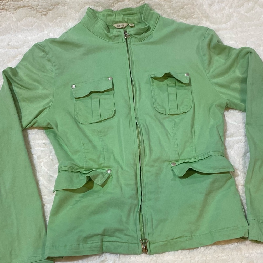 Sashimi Green Jacket Full-Zip Multi-pocket Size Medium